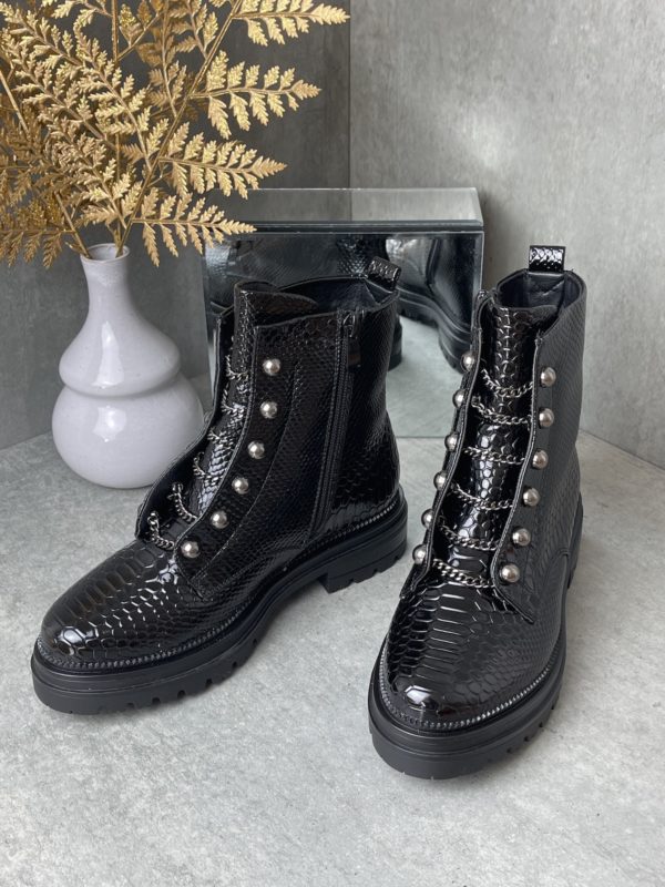 Marco Moda Schuhe Boots Stiefel schwarz mit Prägung