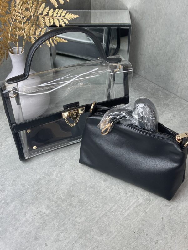 Marco Moda Transparente Handtasche schwarz gold