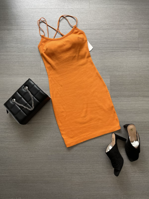 Orange Sommerkleid Enges Kleid