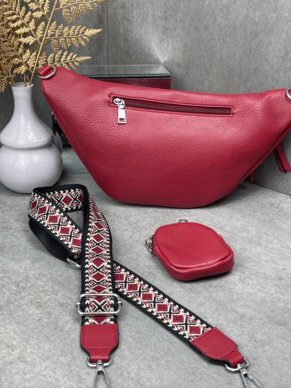 Marco Moda Bauchtasche rot mit schultergurt und mini beauty bag