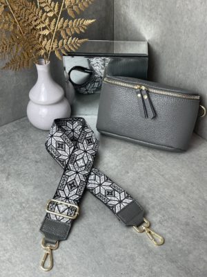 Marco Moda graue Bauchtasche mit wechselgurt aus echt Leder