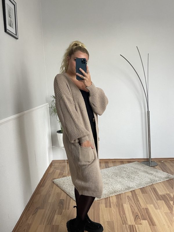 Marco Moda nude cardigan Strickjacke dunkelbeige