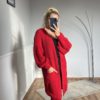 Marco Moda warmer roter cardigan Strickjacke rot