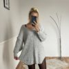 Marco Moda grauer Strickpullover licht grau hell grauer Pulli oversize