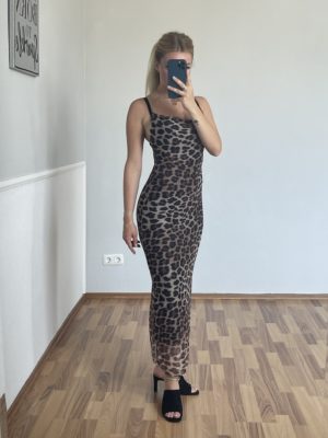 Leopard Kleid maxi Kleid für den Sommer elegant Maxidress marco moda