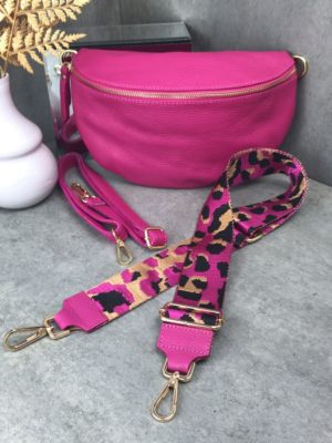 marco moda bauchtasche pink Fuchsie mit taschengurt und wechselgurt echtes leder