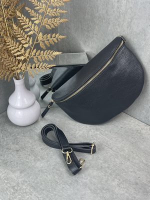 schwarze bauchtasche mit gurt damen handtasche marco moda tasche schwarz