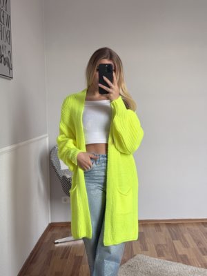 Marco Moda neon gelbe Strickjacke cardigan