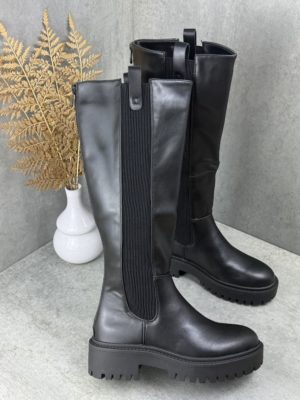 marco moda elegante Stiefel mit Reißverschluss und Gummizug Herbst und winter