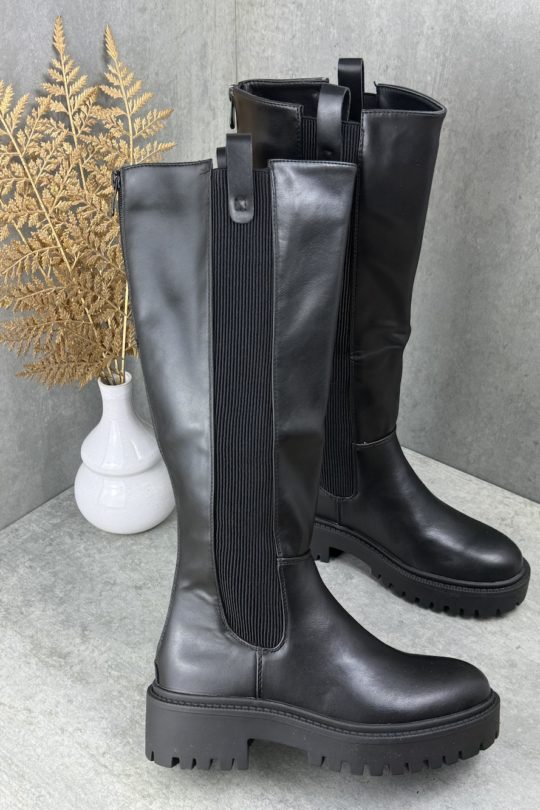 marco moda elegante Stiefel mit Reißverschluss und Gummizug Herbst und winter