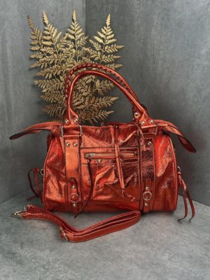 Orangene Handtasche Marco Moda metallic look perfekte Tasche luxury bag orange