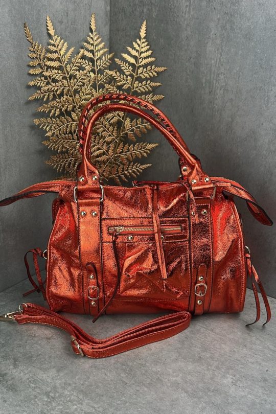 Orangene Handtasche Marco Moda metallic look perfekte Tasche luxury bag orange