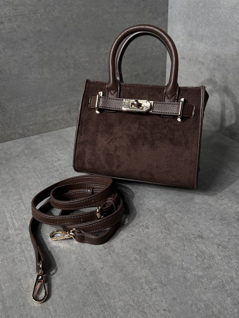 braune mini bag handtasche in braun shopper kleine Umhängetasche