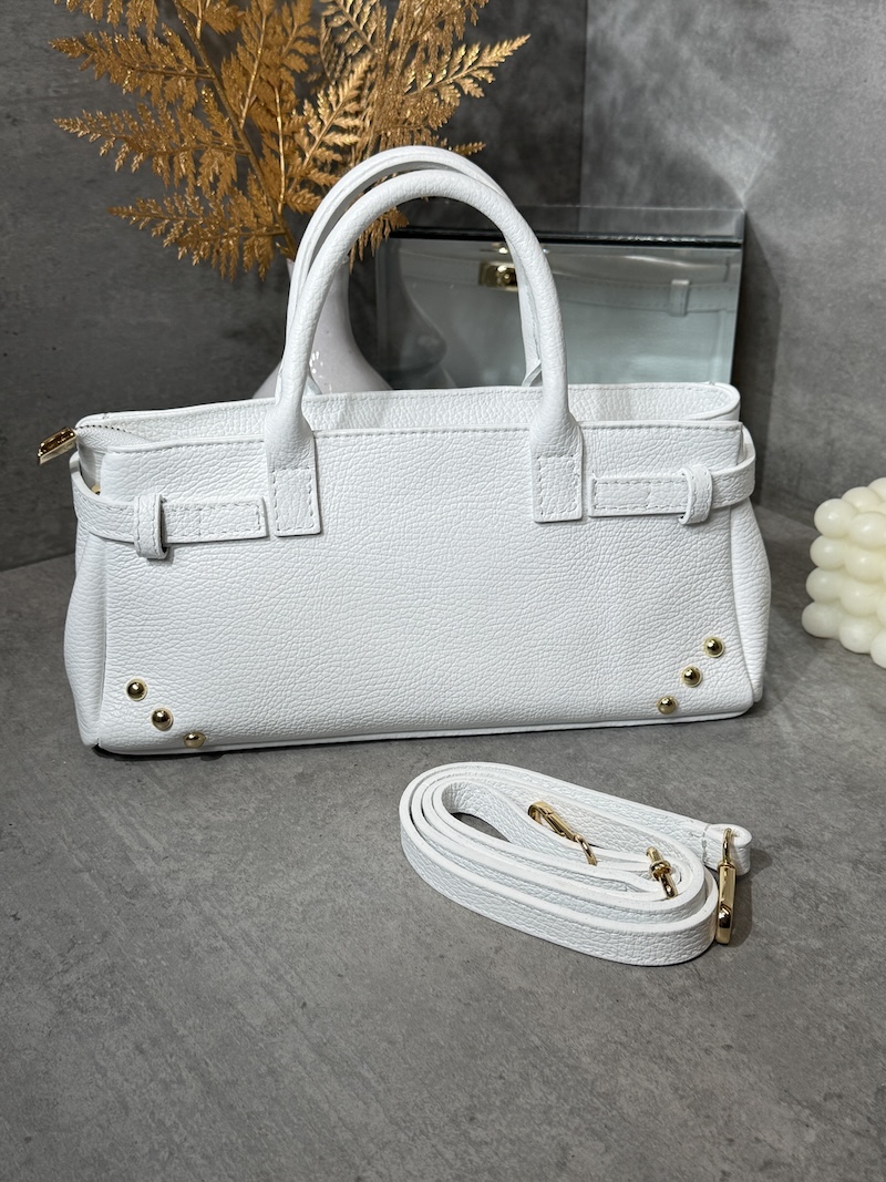 Weiße Handtasche Marco Moda Echt Leder Tasche für damen